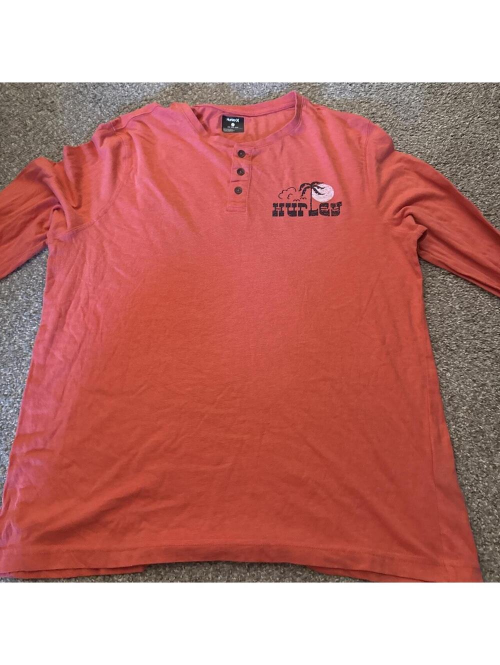 Hurley Men's Orange and Red Shirt